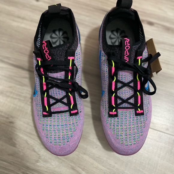 Nike Air Vapormax 2021 Flyknit Pink Blast Photo Blue DX3… - Picture 10 of 11
